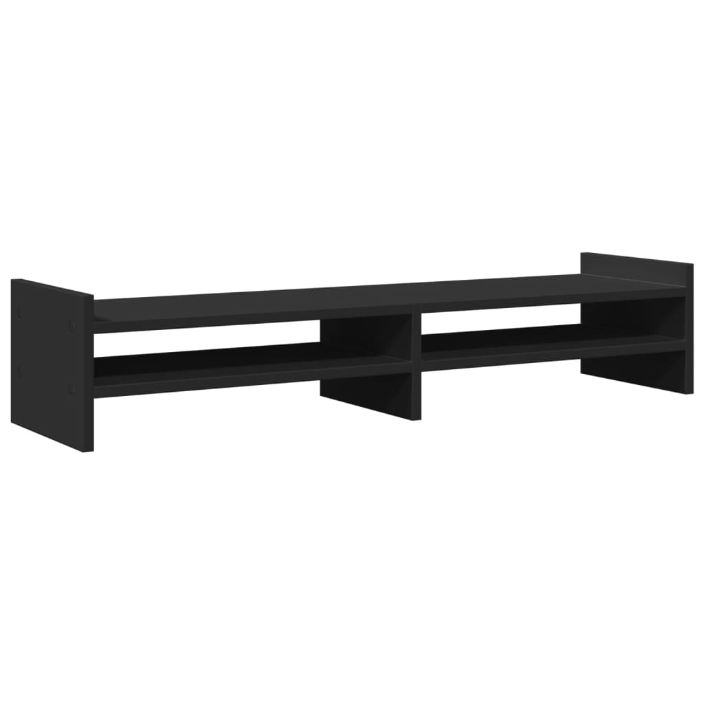 vidaXL Support de moniteur noir 100x27x20 cm bois d'ingénierie