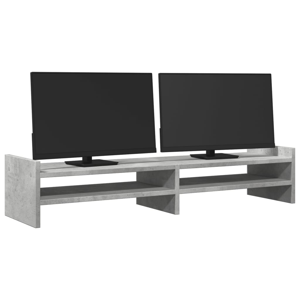 vidaXL Support de moniteur gris béton 100x27x20 cm bois d'ingénierie