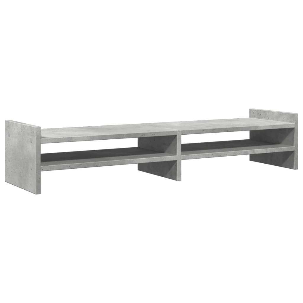 vidaXL Support de moniteur gris béton 100x27x20 cm bois d'ingénierie
