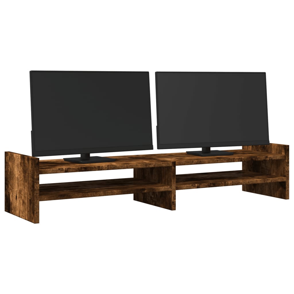 vidaXL Support de moniteur chêne fumé 100x27x20 cm bois d'ingénierie