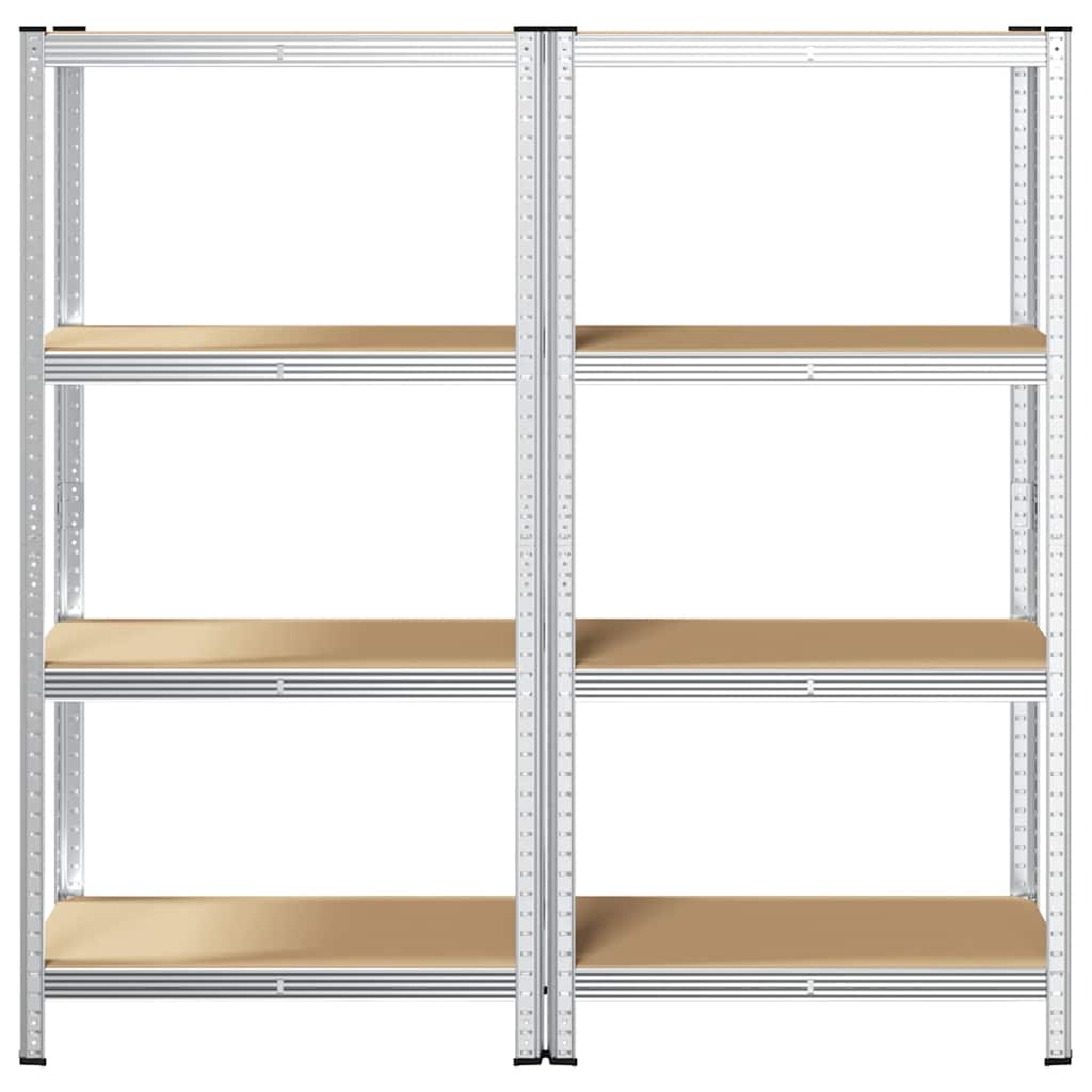 vidaXL Étagères de rangement à 4 niveaux 2 pcs acier bois d'ingénierie