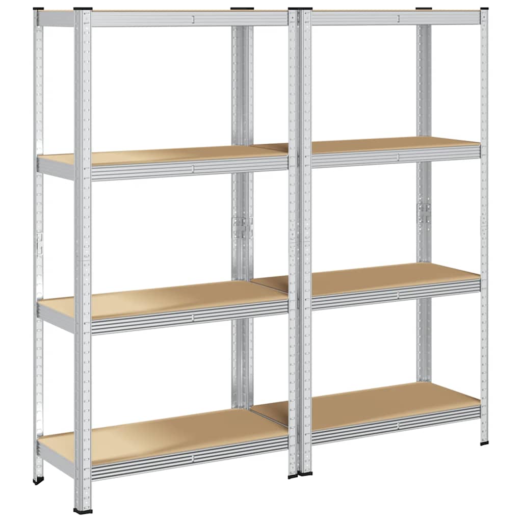 vidaXL Étagères de rangement à 4 niveaux 2 pcs acier bois d'ingénierie