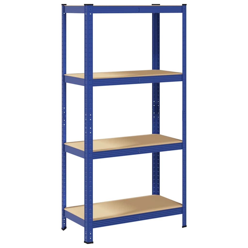 vidaXL Étagère de rangement à 4 niveaux Bleu Acier et bois ingénierie