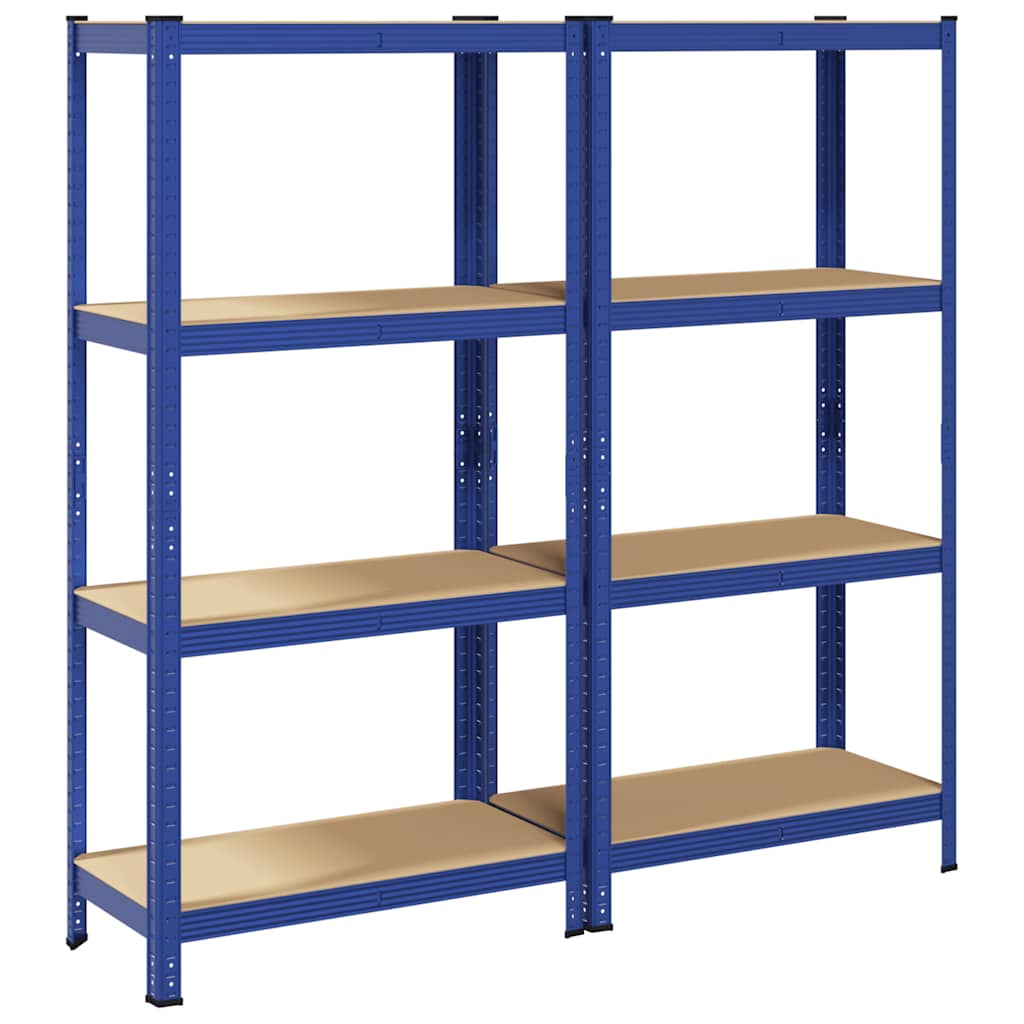 vidaXL Étagères de rangement à 4 niveaux 2 pcs acier bois d'ingénierie