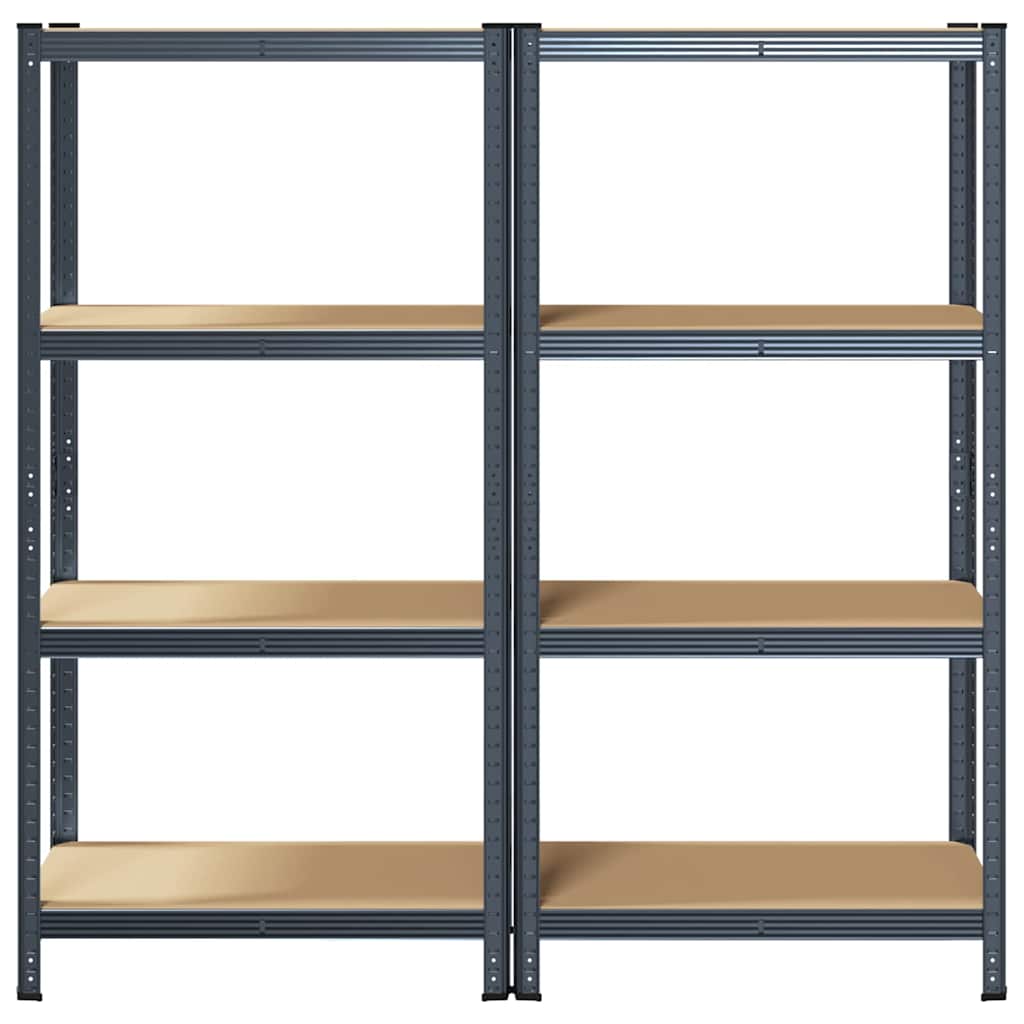 vidaXL Étagères de rangement à 4 niveaux 2 pcs acier bois d'ingénierie