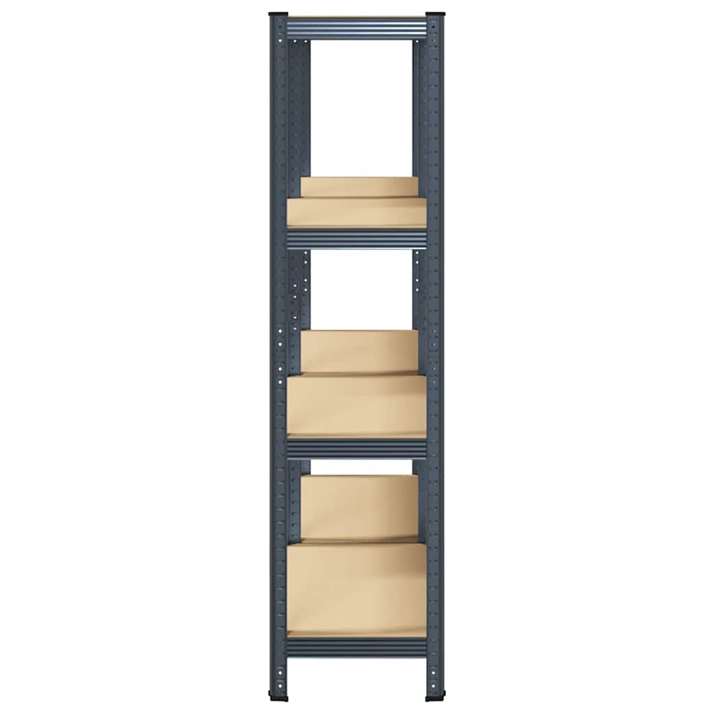 vidaXL Étagères de rangement à 4 niveaux 2 pcs acier bois d'ingénierie