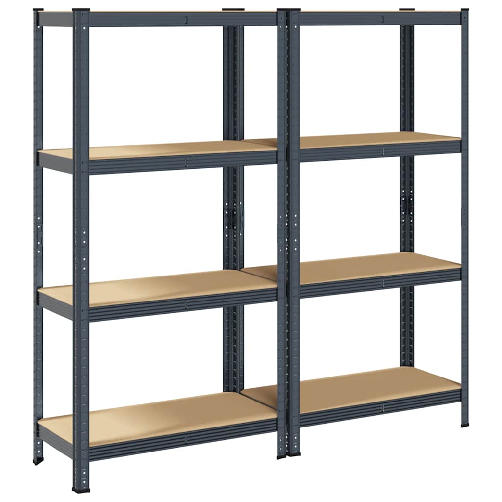 vidaXL Étagères de rangement à 4 niveaux 2 pcs acier bois d'ingénierie