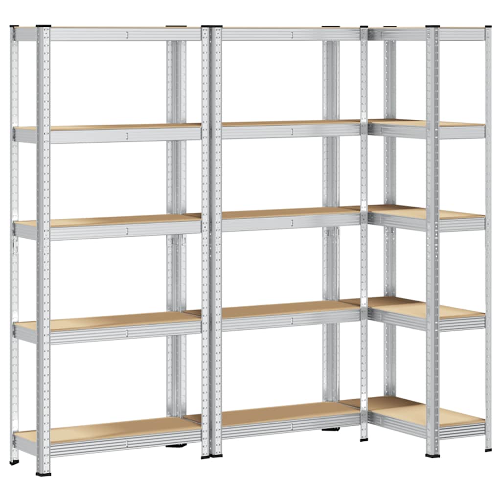 vidaXL Étagères de rangement à 5 niveaux 3 pcs acier bois d'ingénierie