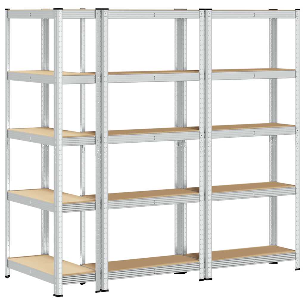 vidaXL Étagères de rangement à 5 niveaux 3 pcs acier bois d'ingénierie