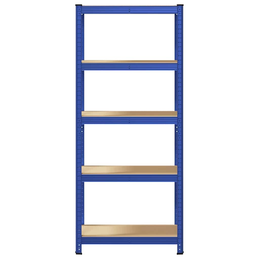 vidaXL Étagère de rangement à 5 niveaux Bleu Acier et bois ingénierie