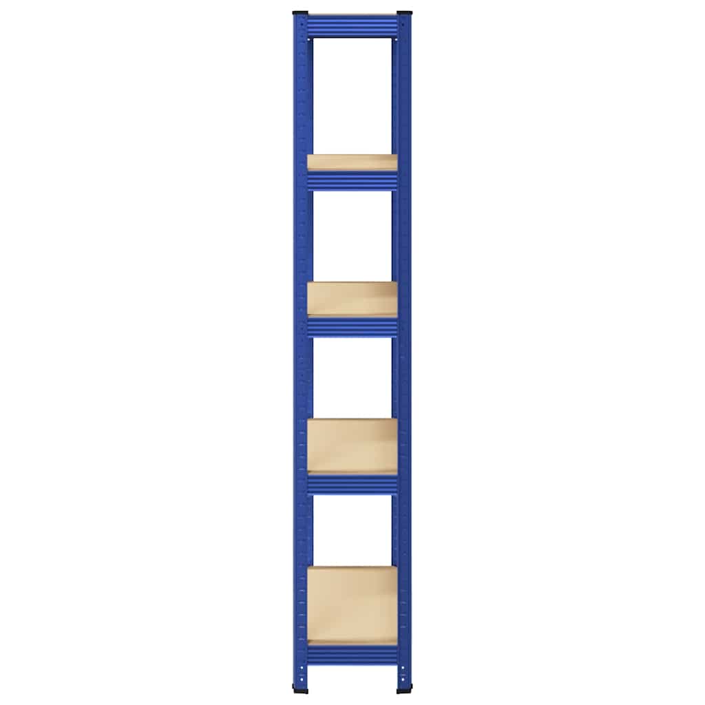 vidaXL Étagère de rangement à 5 niveaux Bleu Acier et bois ingénierie