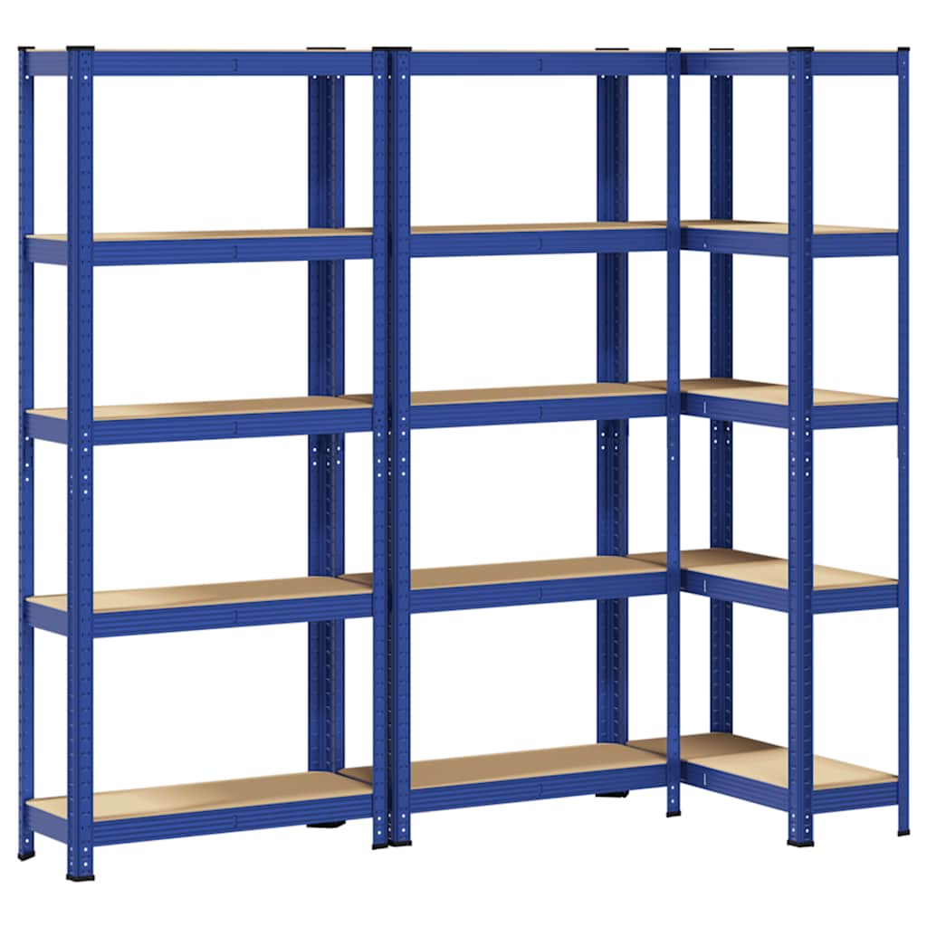 vidaXL Étagères de rangement à 5 niveaux 3 pcs Bleu