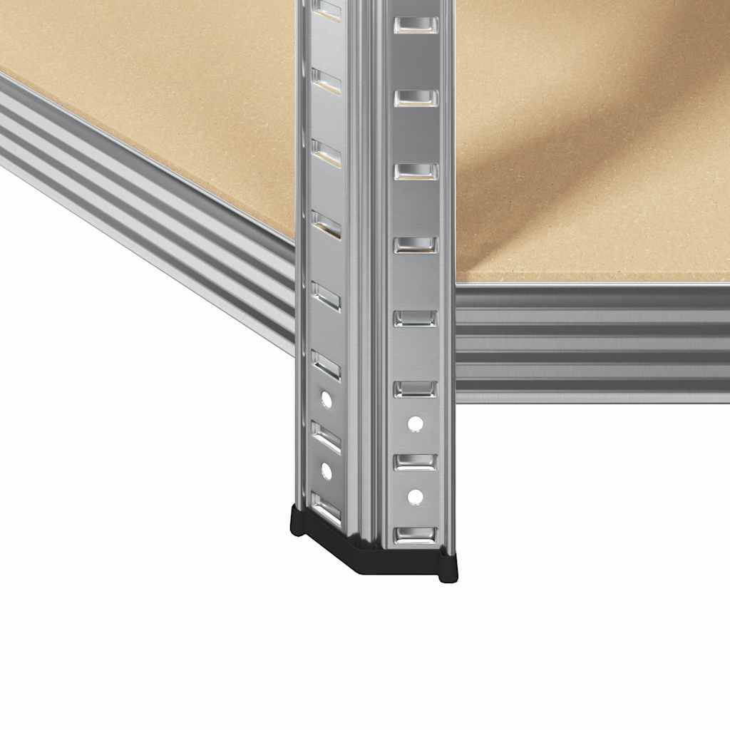 vidaXL Étagère d'angle à 5 niveaux Argenté Acier et bois d'ingénierie