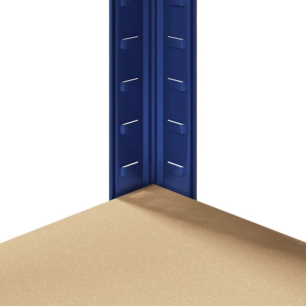 vidaXL Étagère d'angle à 5 niveaux Bleu Acier et bois d'ingénierie