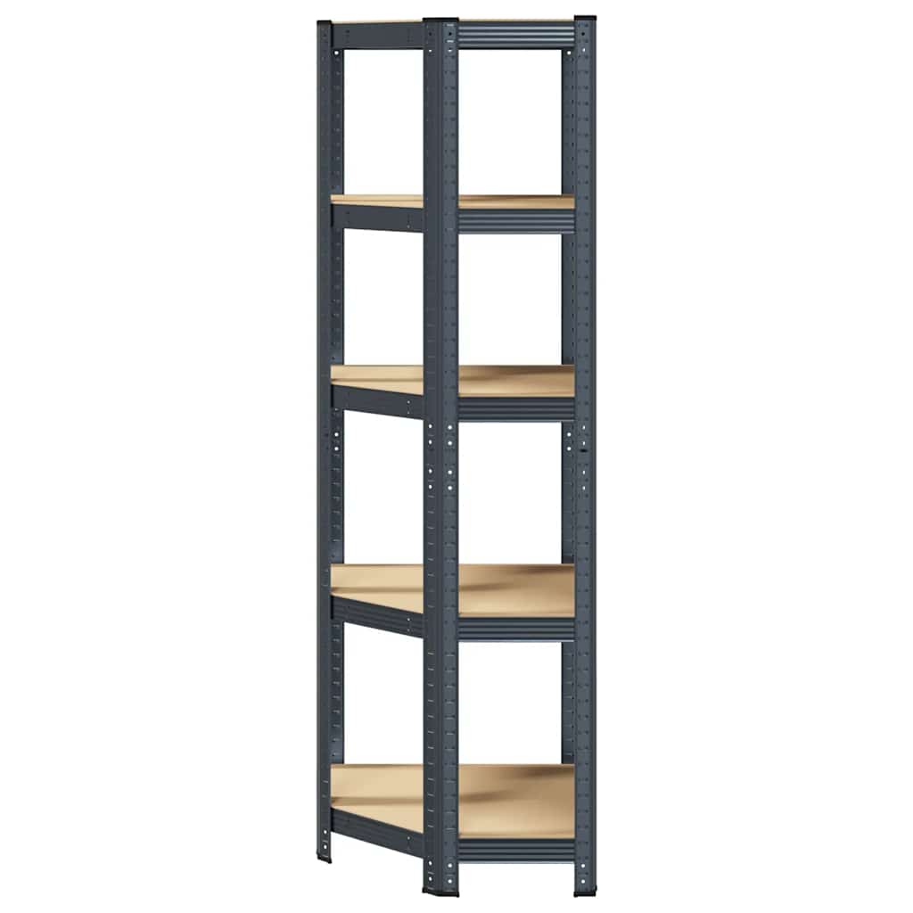 vidaXL Étagère d'angle à 5 niveaux Anthracite Acier bois d'ingénierie