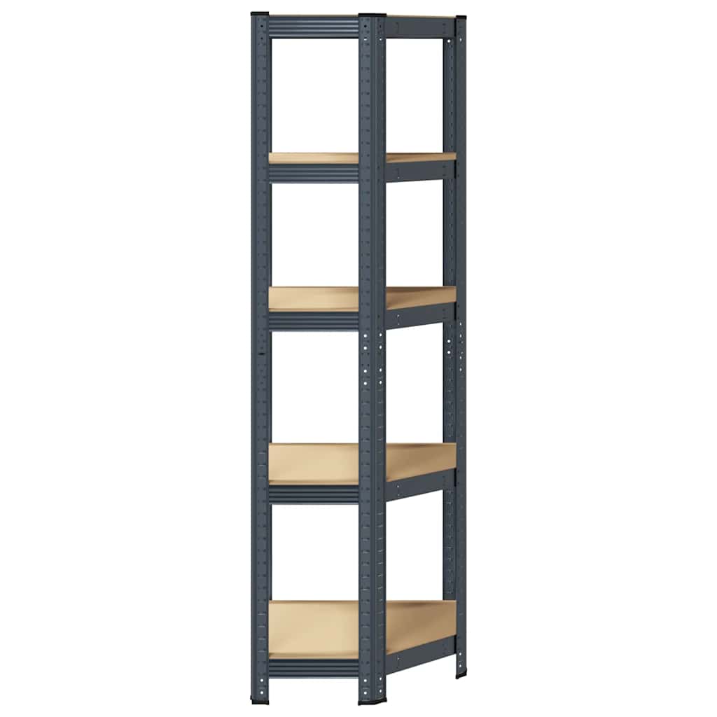 vidaXL Étagère d'angle à 5 niveaux Anthracite Acier bois d'ingénierie