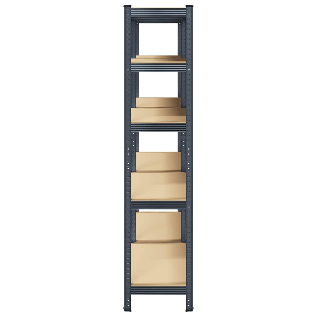 vidaXL Étagères de rangement 5 niveaux 2 pcs Anthracite Acier et bois