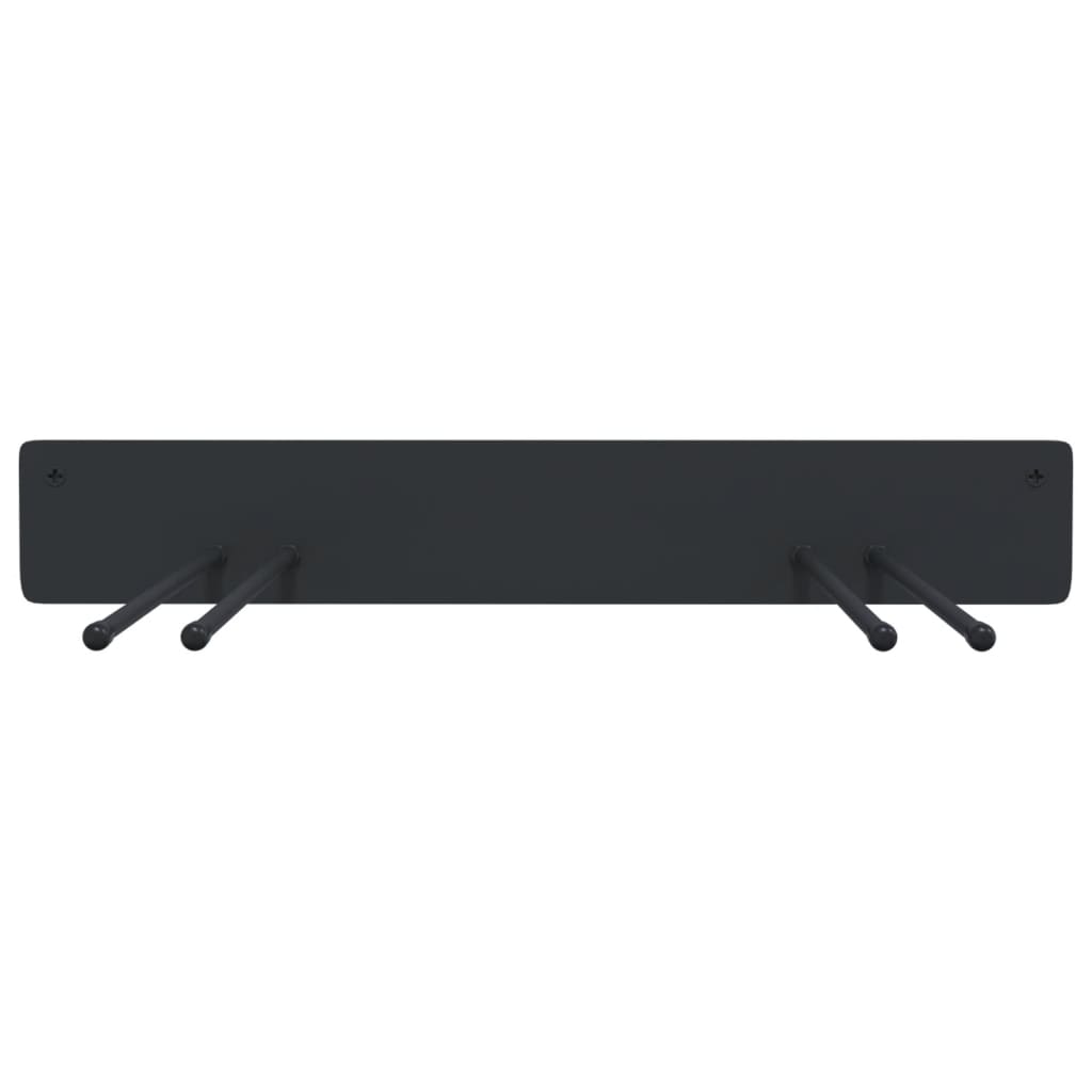 vidaXL Supports muraux pour outils de jardin 4 pcs noir acier