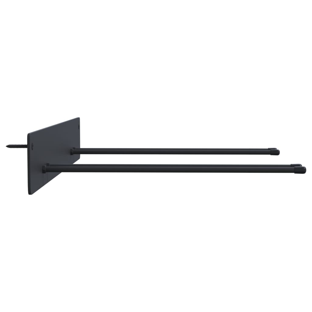 vidaXL Supports muraux pour outils de jardin 4 pcs noir acier
