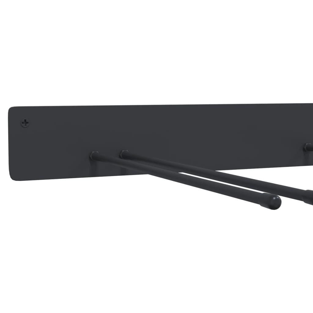 vidaXL Supports muraux pour outils de jardin 8 pcs noir acier