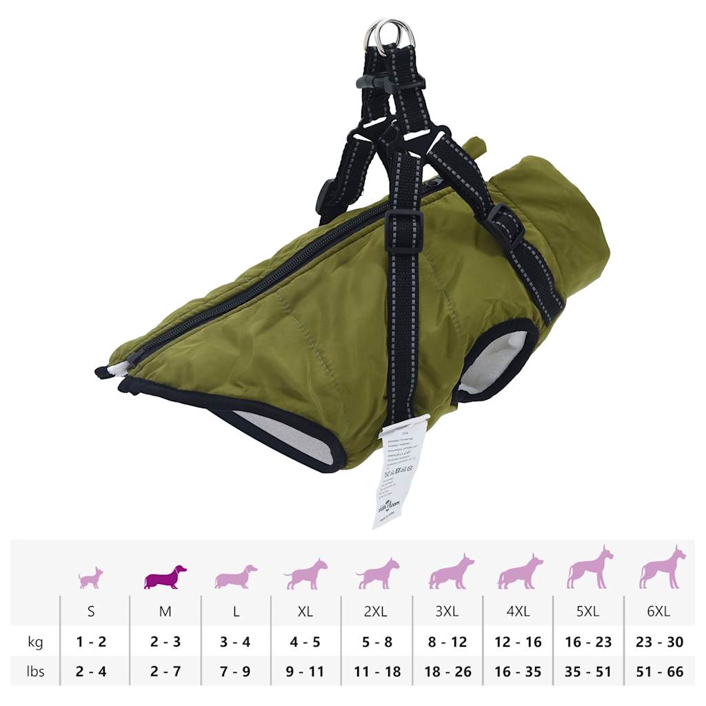 vidaXL Manteau pour chiens avec harnais imperméable réfléchissant M