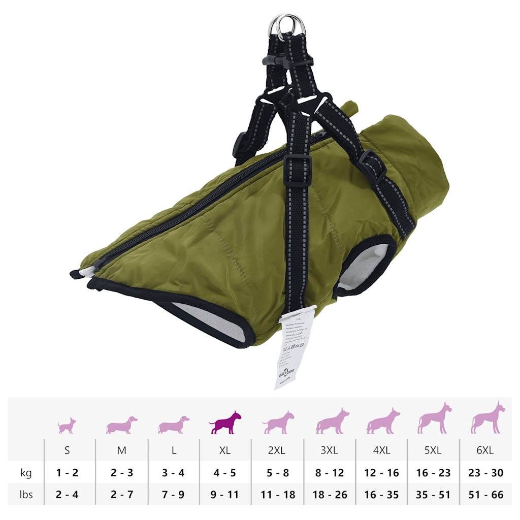vidaXL Manteau pour chiens avec harnais imperméable réfléchissant XL