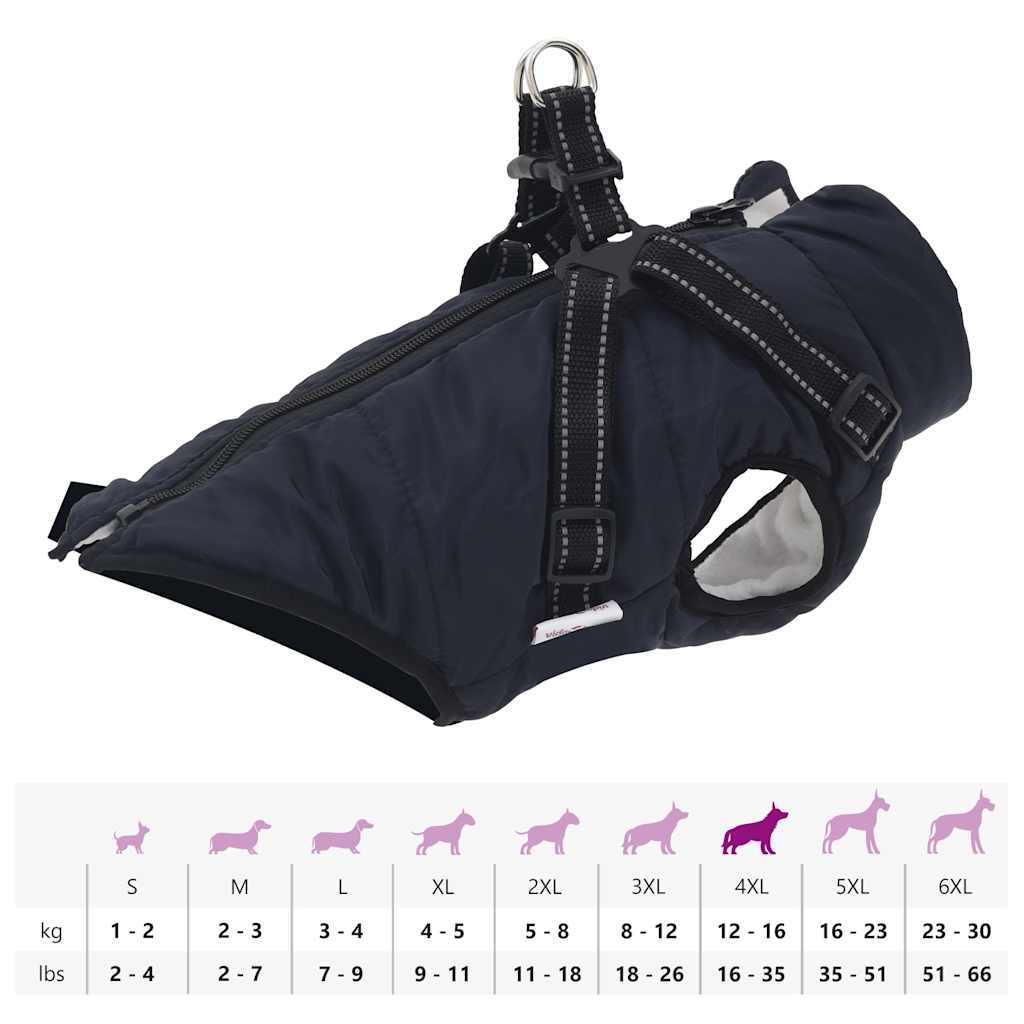 vidaXL Manteau pour chiens avec harnais imperméable réfléchissant M