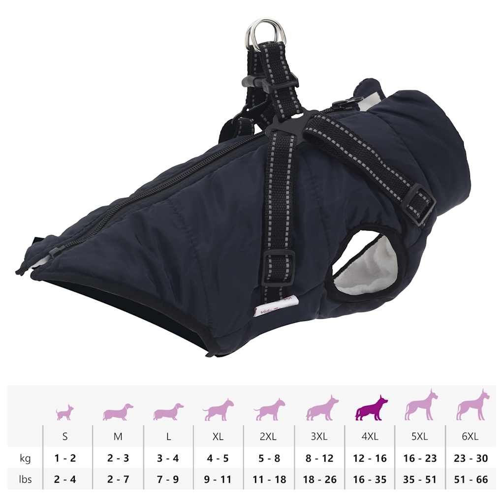 vidaXL Manteau pour chiens avec harnais imperméable réfléchissant 3XL