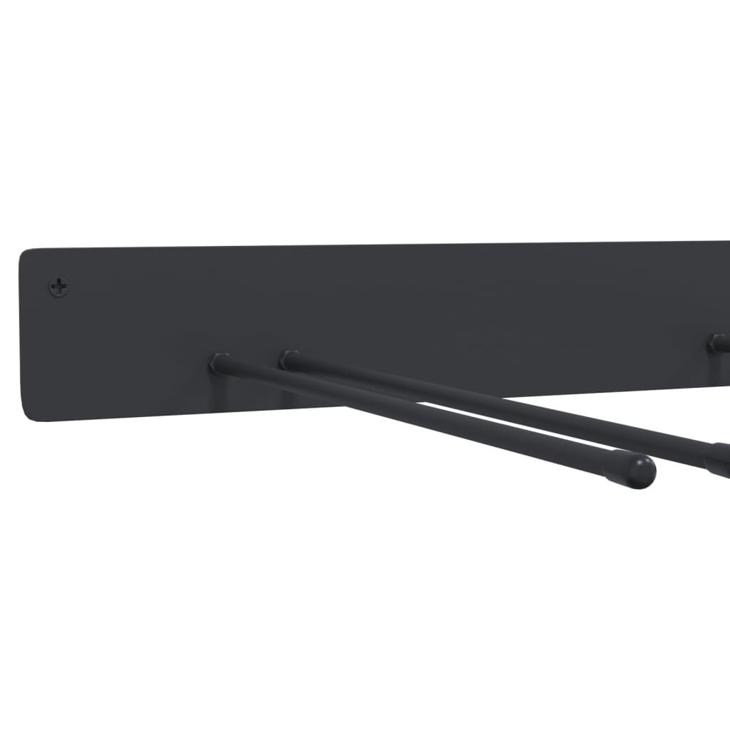 vidaXL Support mural pour outils de jardin noir acier