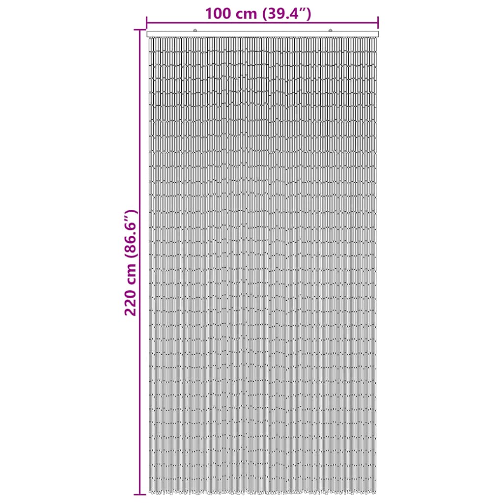 VidaXL Rideau anti-insectes imprimé 100x220 cm bambou