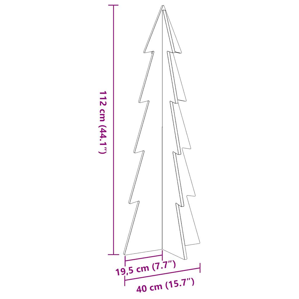 vidaXL Arbre de Noël en bois pour décoration 112 cm bois de pin massif