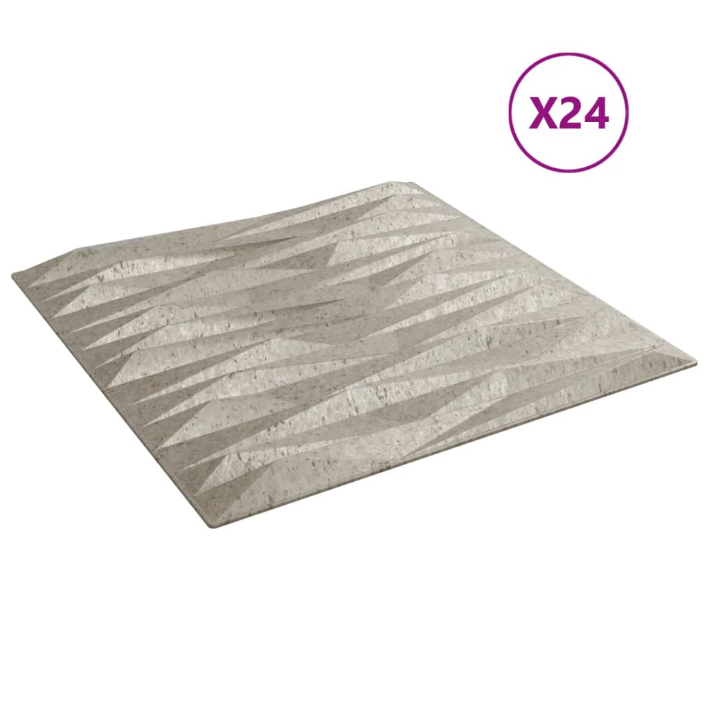 vidaXL Panneaux muraux 24 pcs béton 50x50 cm XPS 6 m² pierre