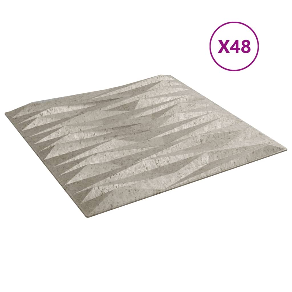 vidaXL Panneaux muraux 48 pcs béton 50x50 cm XPS 12 m² pierre