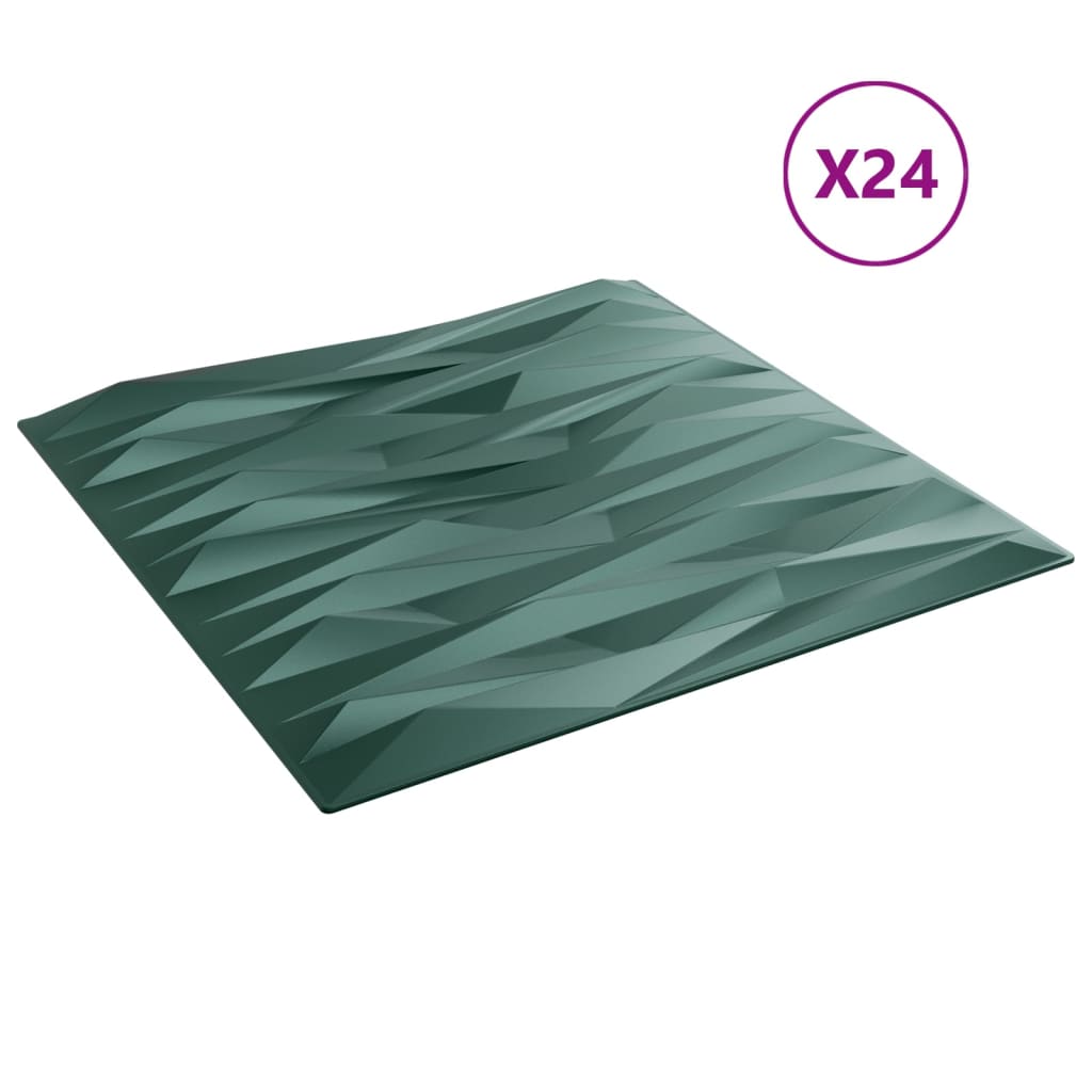 vidaXL Panneaux muraux 24 pcs vert 50x50 cm XPS 6 m² pierre