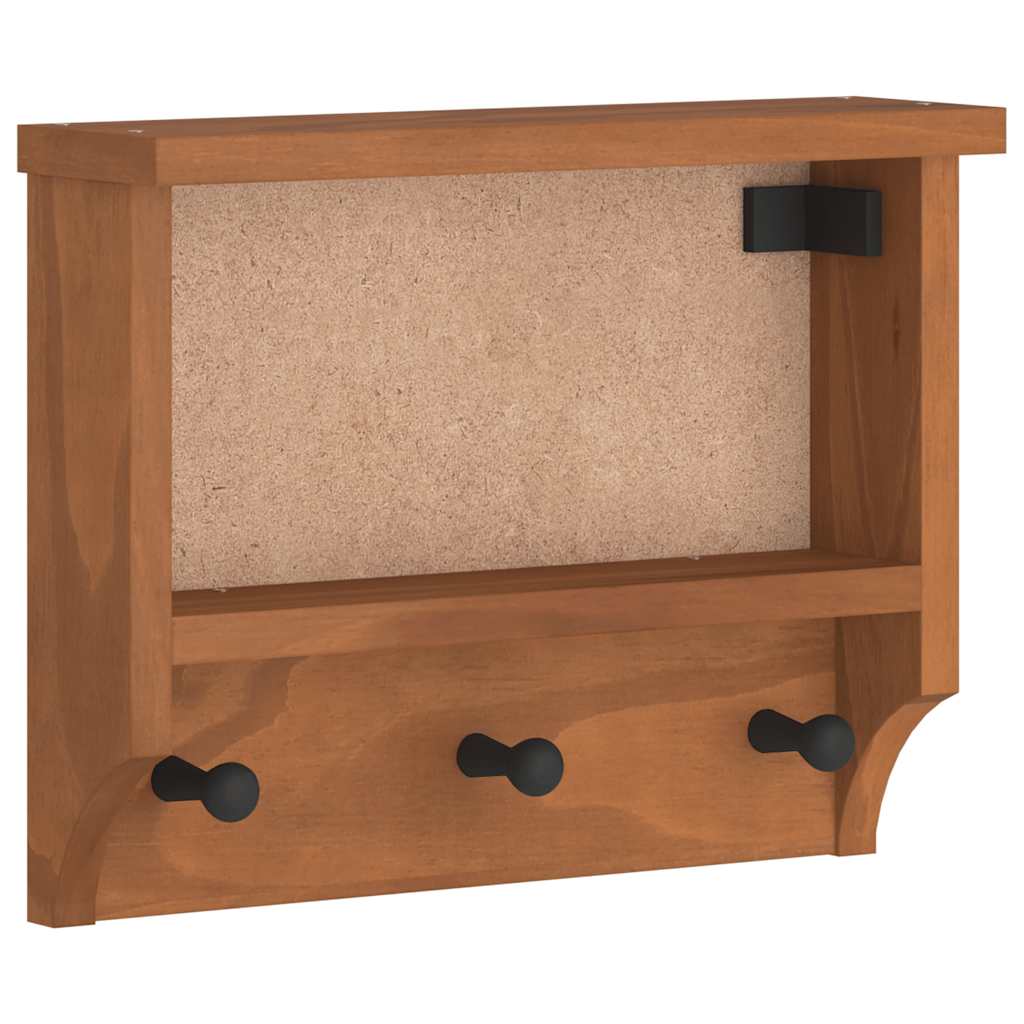 vidaXL Porte-manteau mural SANDNES 45x12x35 cm bois massif pin