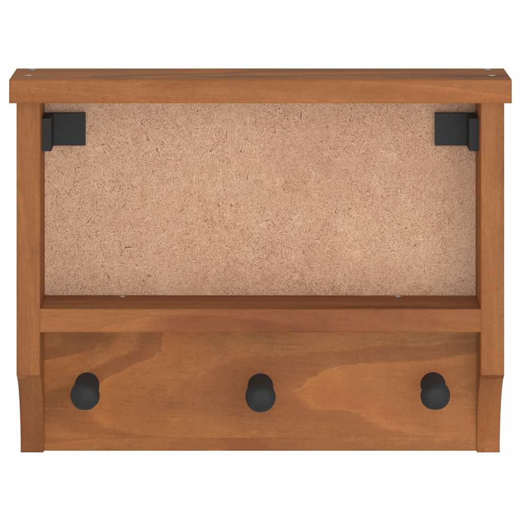 vidaXL Porte-manteau mural SANDNES 45x12x35 cm bois massif pin