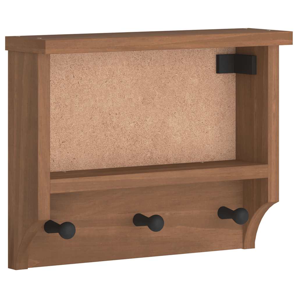 vidaXL Porte-manteau mural SANDNES 45x12x35 cm bois massif pin