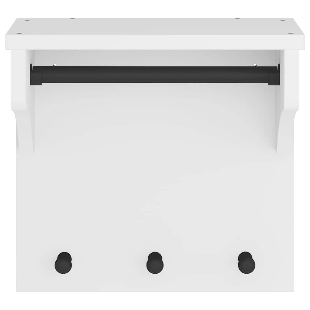 vidaXL Porte-manteau mural SANDNES blanc 43x30x42 cm bois massif pin