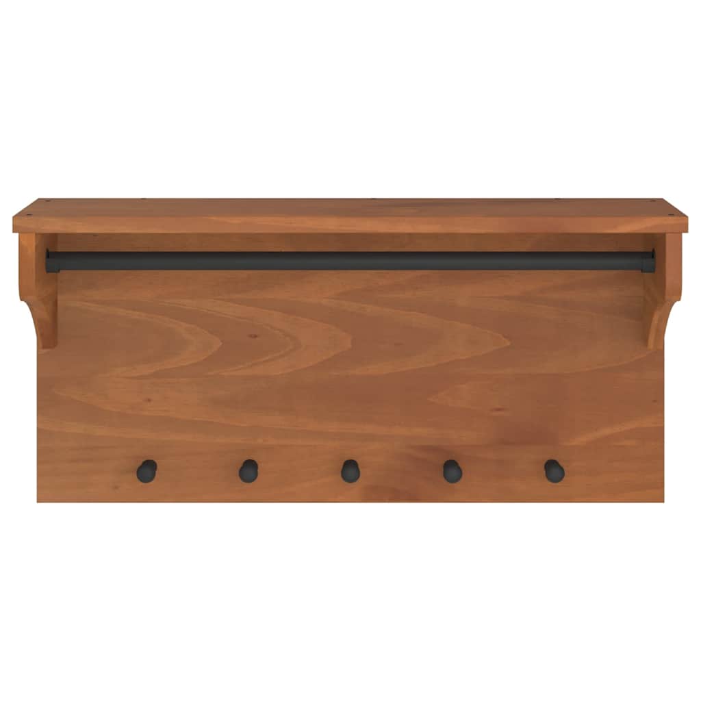 vidaXL Porte-manteau mural SANDNES 87x30x42 cm bois massif pin