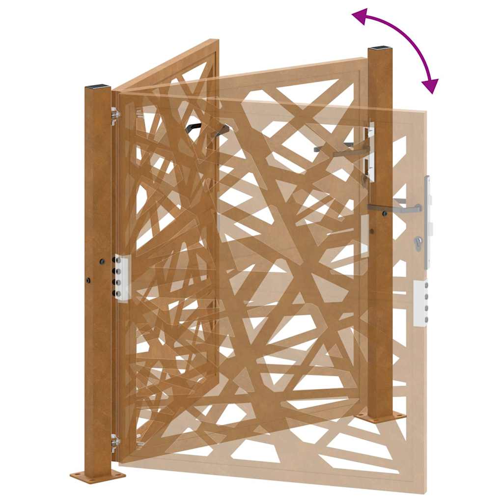 vidaXL Porte de jardin acier résistant aux intempéries design lumière