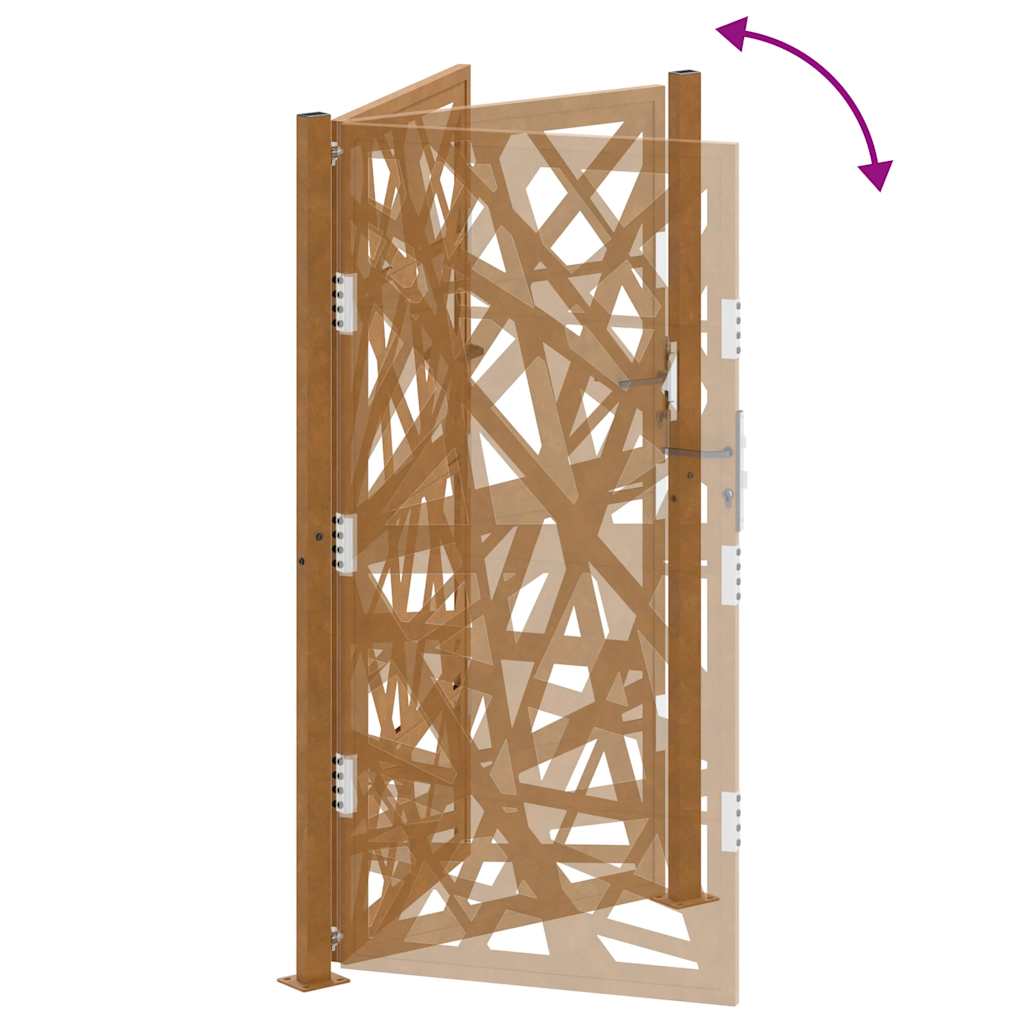 vidaXL Porte de jardin acier résistant aux intempéries design lumière