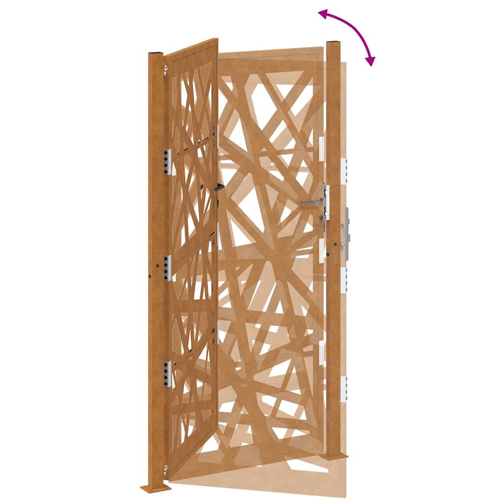 vidaXL Porte de jardin acier résistant aux intempéries design lumière