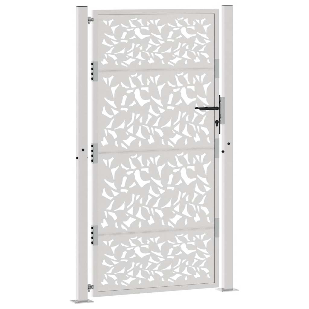 vidaXL Porte de jardin acier résistant aux intempéries design feuilles