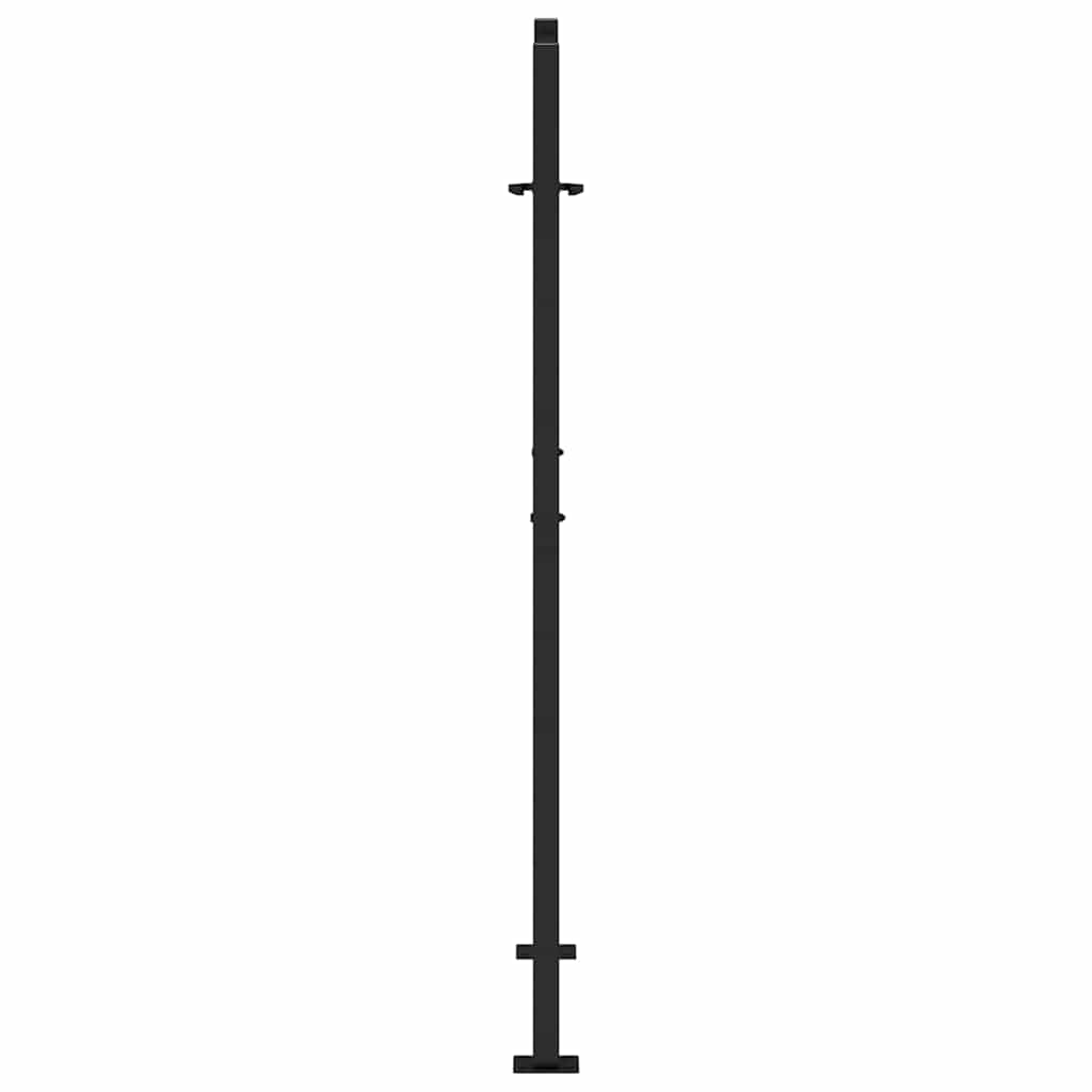 vidaXL Portail de jardin noir 105x155 cm acier conception de vagues