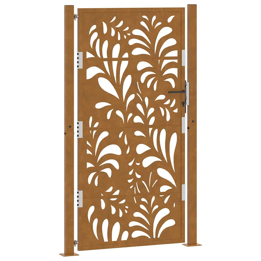 vidaXL Porte de jardin acier résistant aux intempéries design vagues