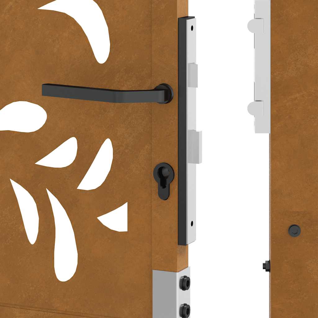 vidaXL Porte de jardin acier résistant aux intempéries design vagues