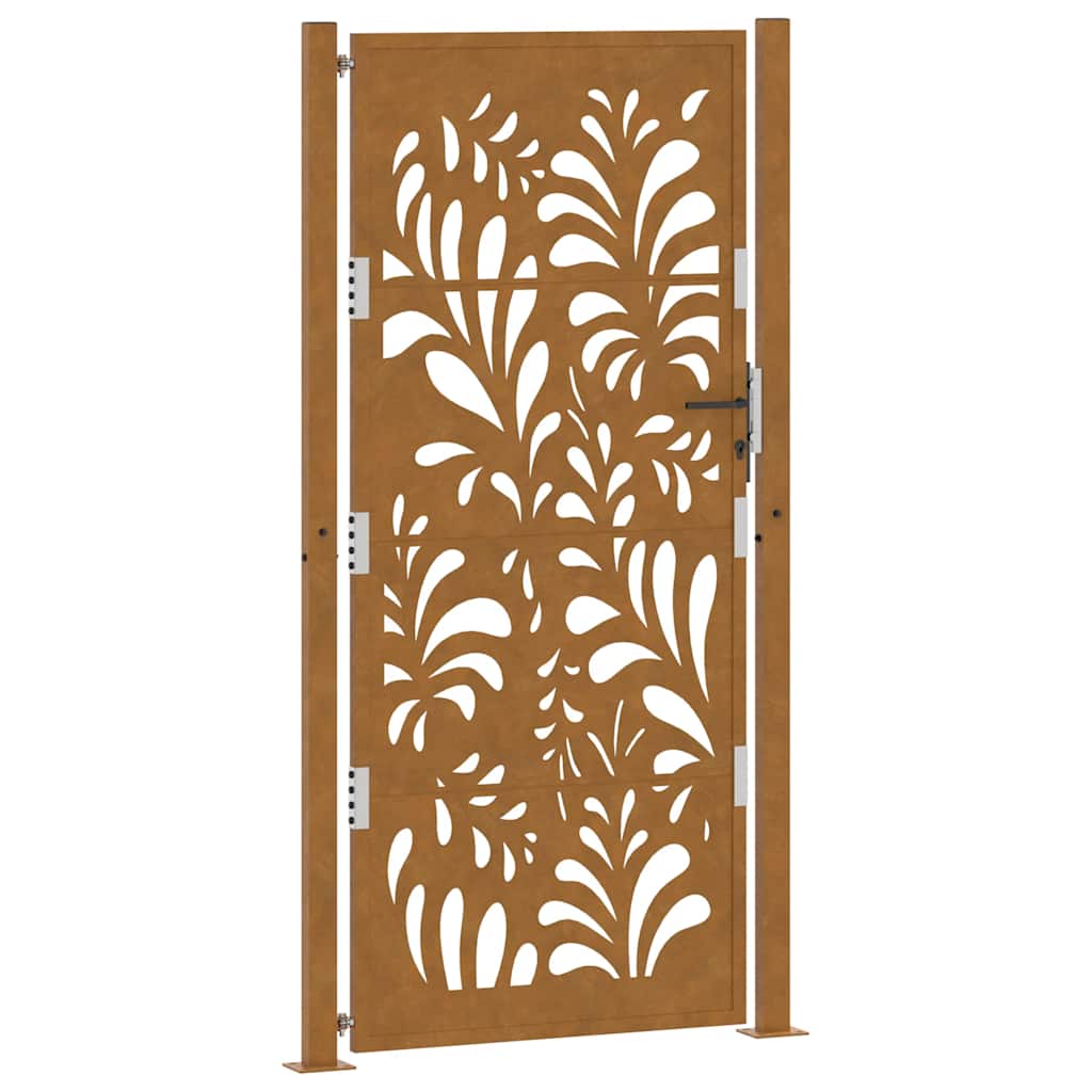vidaXL Porte de jardin acier résistant aux intempéries design vagues