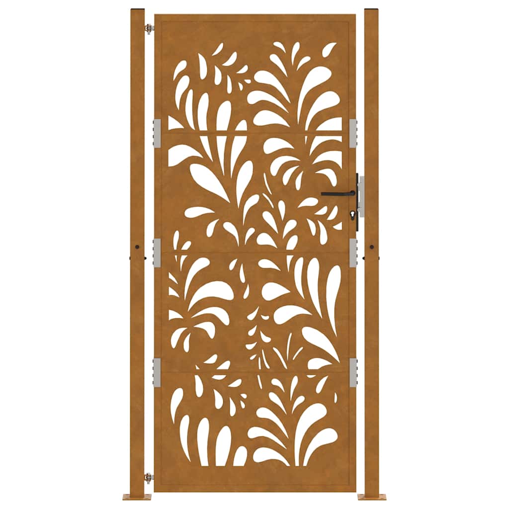 vidaXL Porte de jardin acier résistant aux intempéries design vagues