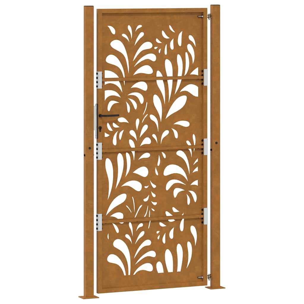 vidaXL Porte de jardin acier résistant aux intempéries design vagues