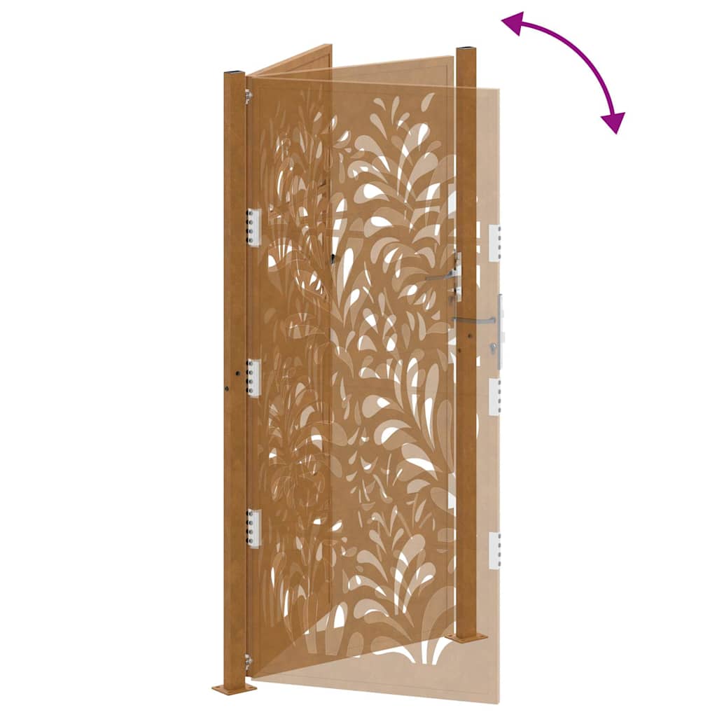 vidaXL Porte de jardin acier résistant aux intempéries design vagues